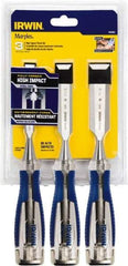 Irwin - 3 Piece Wood Chisel Set - Acetate, Sizes Included 1/2 to 1" - Benchmark Tooling