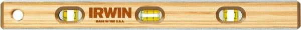 Irwin - 24" Long 6 Vial Box Beam Level - Hardwood, Brown, 2 Level & 4 Plumb Vials - Benchmark Tooling