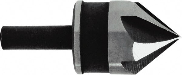 Irwin - 3/4" Head Diam, 1/4" Shank Diam, 5 Flute 82° High Speed Steel Countersink - Benchmark Tooling