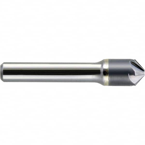 Melin Tool - 1/8" Head Diam, 1/8" Shank Diam, 6 Flute 82° Solid Carbide Countersink - Benchmark Tooling