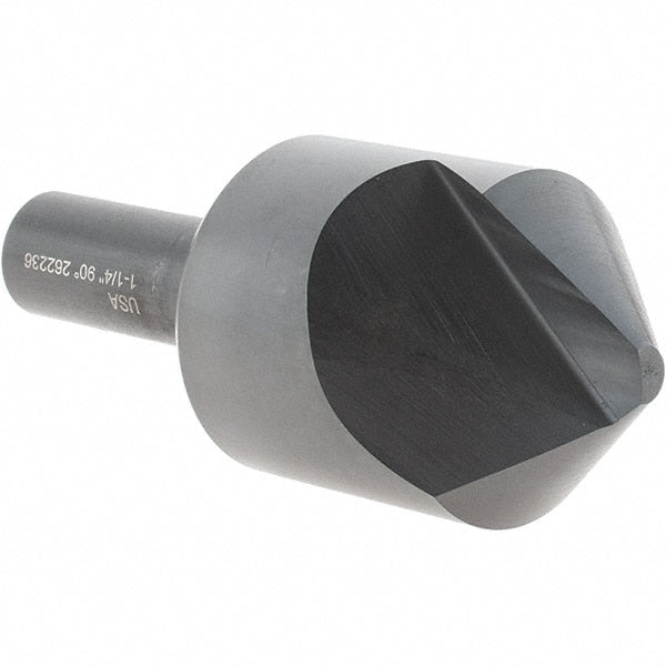 Melin Tool - 1-1/4" Head Diam, 1/2" Shank Diam, 1 Flute 90° High Speed Steel Countersink - Benchmark Tooling