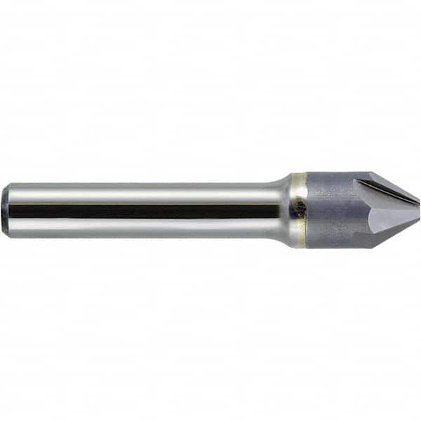 Melin Tool - 1/8" Head Diam, 1/8" Shank Diam, 4 Flute 120° Carbide-Tipped Countersink - Benchmark Tooling