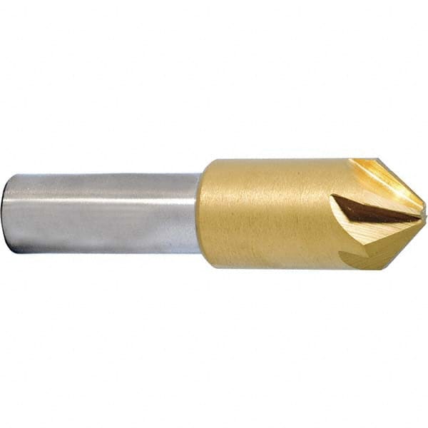 Melin Tool - 1/4" Head Diam, 1/4" Shank Diam, 6 Flute 120° Cobalt Countersink - Benchmark Tooling