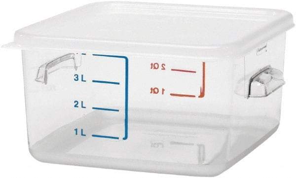 Rubbermaid - Square, Clear Polycarbonate Food Storage Container - 4.8" High x 8.8" Wide x 8.8" Long - Benchmark Tooling