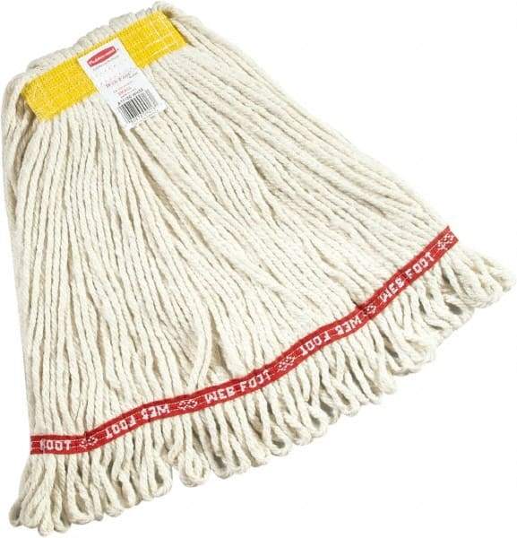 Rubbermaid - Yellow Head Band, Small Blended Fiber Loop End Mop Head - 4 Ply, Screw On Connection - Benchmark Tooling