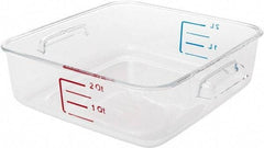 Rubbermaid - Square, Clear Polycarbonate Food Storage Container - 2.7" High x 8.8" Wide x 8.8" Long - Benchmark Tooling