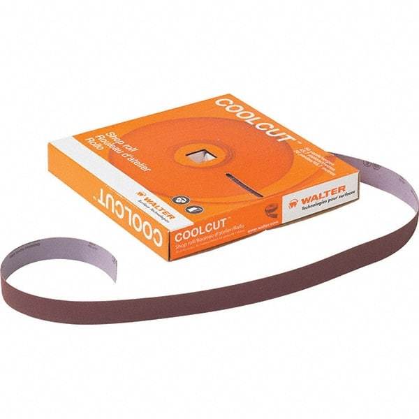 WALTER Surface Technologies - 2" x 50 Yd 320 Grit Aluminum Oxide Cloth Roll - J Weighted Backing - Benchmark Tooling