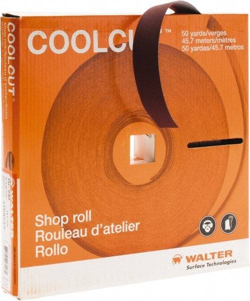 WALTER Surface Technologies - 1" x 50 Yd 240 Grit Aluminum Oxide Cloth Roll - J Weighted Backing - Benchmark Tooling