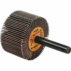 WALTER Surface Technologies - 1-1/2" Diam x 3/8" Face Width, Fine Aluminum Oxide Coated Mounted Flap Wheel - 1/4" Shank Mount, 120 Grit, Cloth Backing, 25,000 Max RPM - Benchmark Tooling