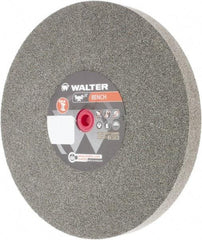 WALTER Surface Technologies - 60 Grit Aluminum Oxide Bench & Pedestal Grinding Wheel - 10" Diam x 1" Hole x 1" Thick, 2500 Max RPM, Fine Grade, Vitrified Bond - Benchmark Tooling