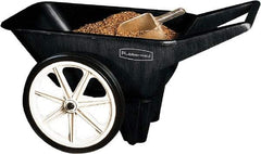 Rubbermaid - 3.5 Cu Ft, 200 Lb Capacity Wheelbarrow with Semi-Pneumatic Wheel - 47" Long x 27-1/2" Wide x 24-3/4" High, Black - Benchmark Tooling