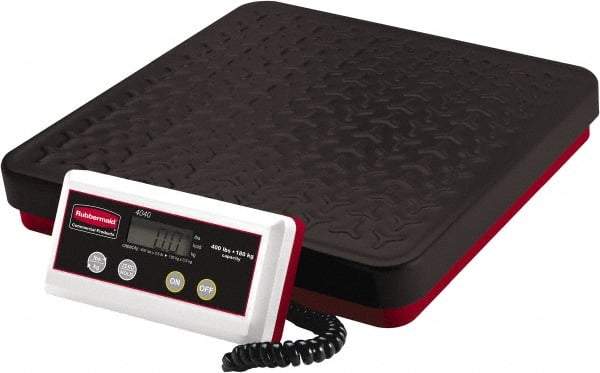 Rubbermaid - 400 Lb Capacity, LCD Receiving Scale - 0.5 Lb Graduation, Low-Profile, Non-Skid Platform & Tare Feature - Benchmark Tooling