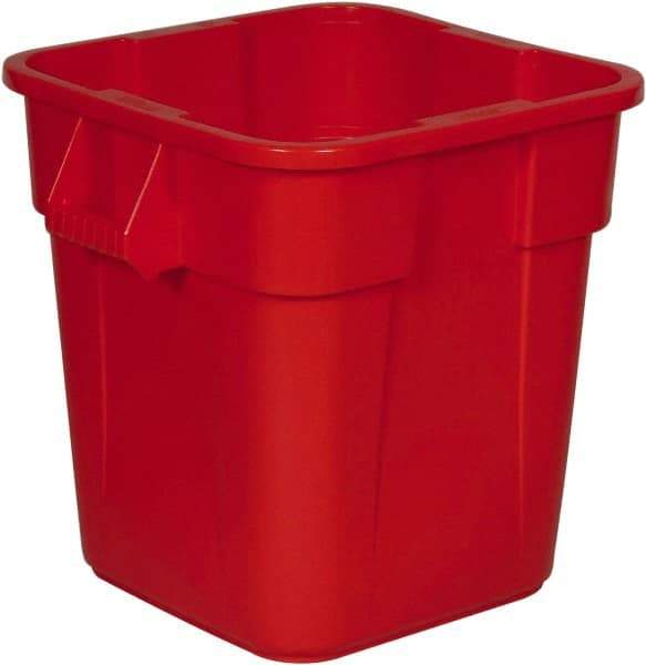 Rubbermaid - 28 Gal Red Square Trash Can - Polyethylene, 572mm High x 546.1mm Long x 546.1mm Wide - Benchmark Tooling