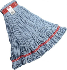 Rubbermaid - 1" Red Head Band, Large Blended Fiber Loop End Mop Head - 4 Ply, Side Loading Connection - Benchmark Tooling