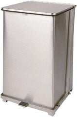 Rubbermaid - 40 Gal Square Unlabeled Trash Can - 30" High x 19" Long x 19" Wide, Stainless Steel, Steel - Benchmark Tooling