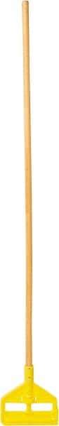 Rubbermaid - 54" Standard Hardwood Clamp Jaw Mop Handle - 1" Mop Head Band, Plastic Connector, Use with Wet Mops - Benchmark Tooling