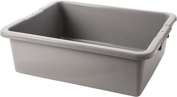 Rubbermaid - 4.6 Gal, Gray Polyethylene Tote Container - Nesting, 20" Long x 15" Wide x 5" High - Benchmark Tooling