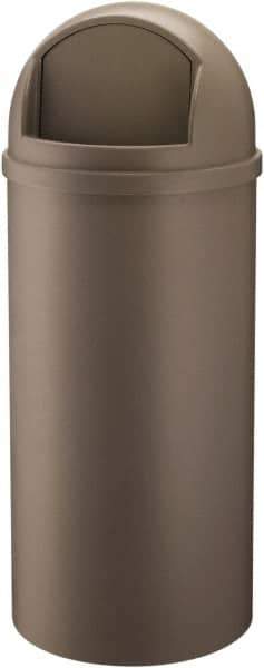 Rubbermaid - 15 Gal Brown Round Decorative Waste Receptacle With Top - 927mm High - Benchmark Tooling