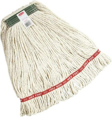 Rubbermaid - Green Head Band, Medium Blended Fiber Loop End Mop Head - 4 Ply, Screw On Connection - Benchmark Tooling