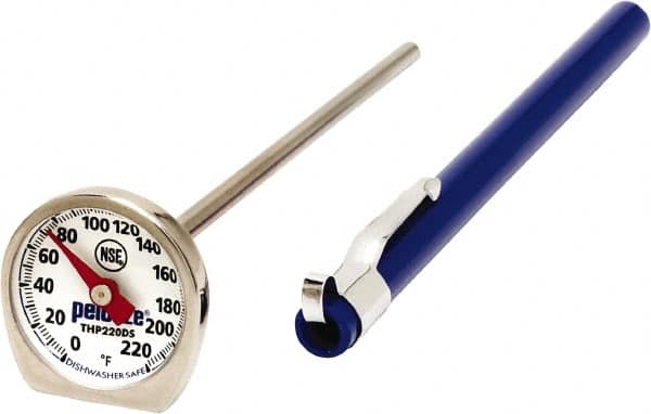 Rubbermaid - 0 to 220°F, Dial Pocket Thermometer - Stainless Steel - Benchmark Tooling