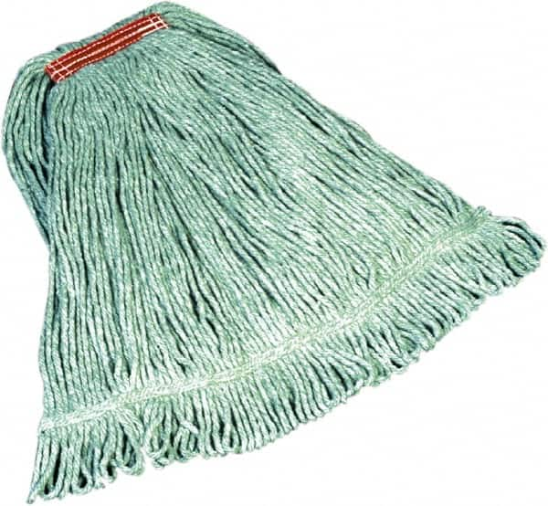 Rubbermaid - 5" Red Head Band, Large Blended Fiber Loop End Mop Head - 4 Ply, Side Loading Connection - Benchmark Tooling