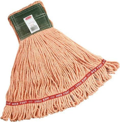 Rubbermaid - 5" Green Head Band, Medium Blended Fiber Loop End Mop Head - 4 Ply, Side Loading Connection - Benchmark Tooling