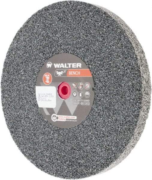 WALTER Surface Technologies - 24 Grit Aluminum Oxide Bench & Pedestal Grinding Wheel - 10" Diam x 1" Hole x 1" Thick, 2500 Max RPM, Coarse Grade, Vitrified Bond - Benchmark Tooling