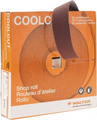 WALTER Surface Technologies - 1-1/2" x 50 Yd 120 Grit Aluminum Oxide Cloth Roll - J Weighted Backing - Benchmark Tooling
