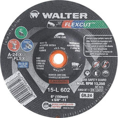WALTER Surface Technologies - 6" Diam, 24 Grit Surface Grinding Wheel - Aluminum Oxide/Silicon Carbide Blend, Resinoid Bond - Benchmark Tooling