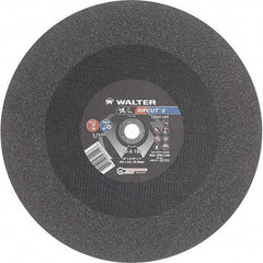 WALTER Surface Technologies - 18" 24 Grit Aluminum Oxide Cutoff Wheel - 3/16" Thick, 1" Arbor, 3,400 Max RPM, Use with Stationary Tools - Benchmark Tooling