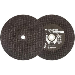 WALTER Surface Technologies - 12" 24 Grit Aluminum Oxide Cutoff Wheel - 1/8" Thick, 1" Arbor, 6,300 Max RPM, Use with Electric & Gas Powered Saws - Benchmark Tooling