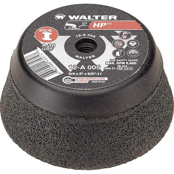WALTER Surface Technologies - 5" Diam, Surface Grinding Wheel - Aluminum Oxide/Silicon Carbide Blend, Type 11, Resinoid Bond - Benchmark Tooling