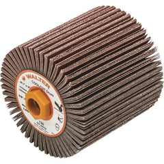 WALTER Surface Technologies - 4-1/4" Diam 120 Grit Aluminum Oxide Unmounted Flap Wheel - 5/8-11 Threaded Hole, 4" Wide, Coated, Grade Fine, 3,800 Max RPM - Benchmark Tooling