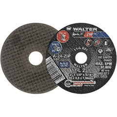 WALTER Surface Technologies - 2" 24 Grit Aluminum Oxide Cutoff Wheel - 1/4" Thick, 5/16" Arbor, 31,000 Max RPM, Use with Die Grinders - Benchmark Tooling