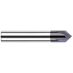 Harvey Tool - 1/4" Diam 80°/100° 2-Flute Single End Solid Carbide Chamfer Mill - Exact Industrial Supply