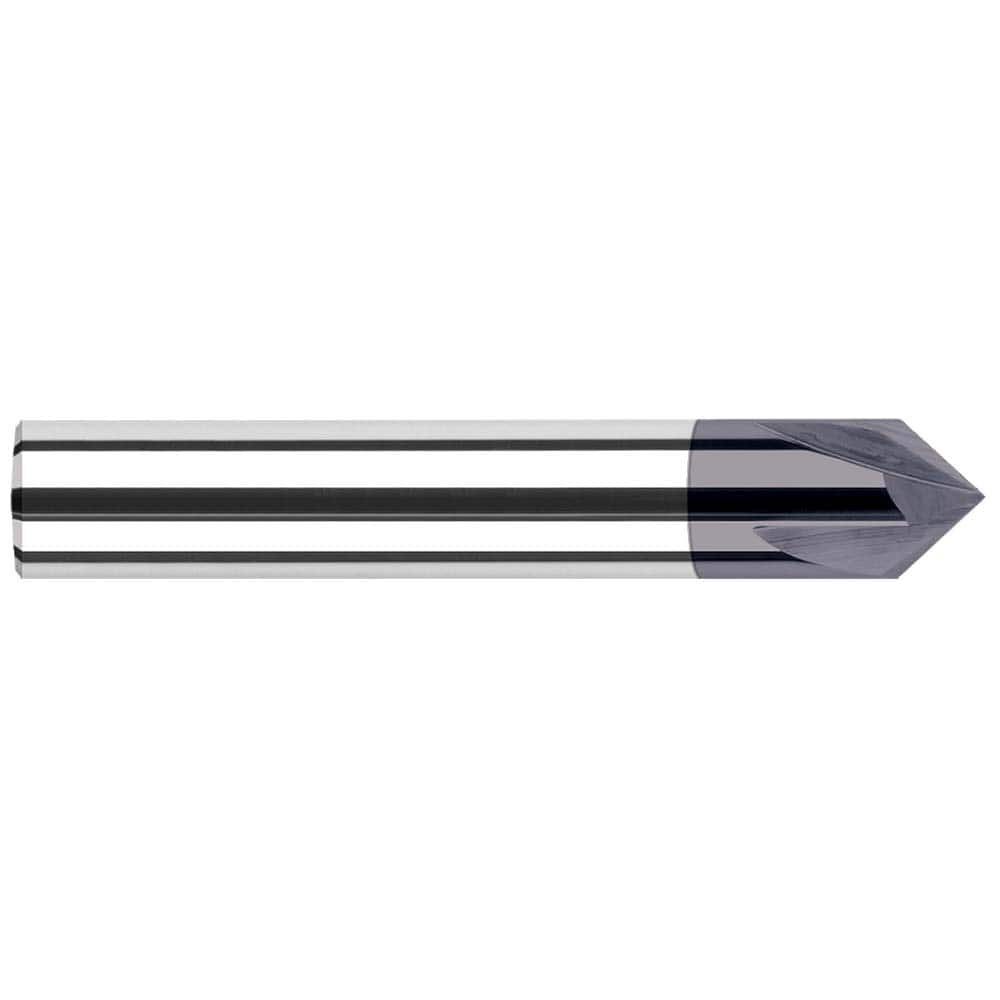 Harvey Tool - 1/8" Diam 55°/125° 2-Flute Single End Solid Carbide Chamfer Mill - Exact Industrial Supply