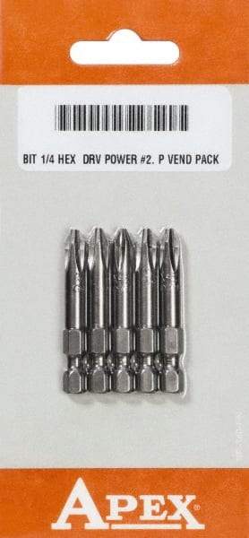 Apex - #2 Phillips Screwdriver Bit - 1/4" Hex Drive, 2-3/4" OAL - Benchmark Tooling