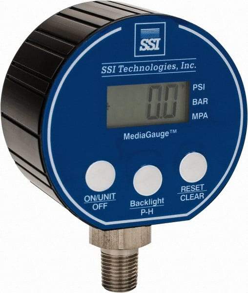 SSI Technologies - 3" Dial, 1/4 Thread, 0-15 Scale Range, Pressure Gauge - Lower Connection Mount, Accurate to 0.0025% of Scale - Benchmark Tooling