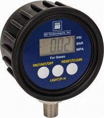 SSI Technologies - 2-1/2" Dial, 1/4 Thread, 0-500 Scale Range, Pressure Gauge - Lower Connection Mount, Accurate to 1% of Scale - Benchmark Tooling