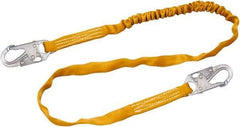 Miller - 6' Long, 310 Lb Capacity, 1 Leg Locking Snap Hook Harness Shock Absorbing Lanyard - 1-1/2" Diam, Polyester Webbing, Locking Snap Hook Anchorage Connection - Benchmark Tooling