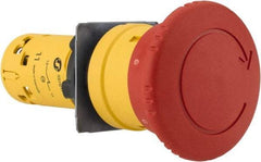 Schneider Electric - 22mm Mount Hole, Extended Mushroom Head, Pushbutton Switch Only - Round, Red Pushbutton, Nonilluminated, Momentary (MO), Off, Shock and Vibration Resistant - Benchmark Tooling