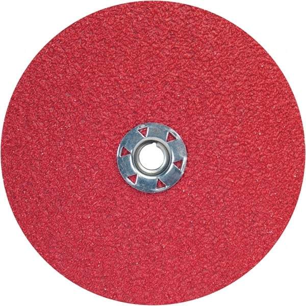Norton - 7" Diam 5/8-11 Threaded Hole 50 Grit Fiber Disc - Ceramic Alumina, 8,600 Max RPM - Benchmark Tooling