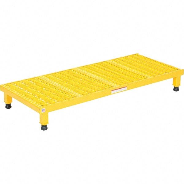 Vestil - 5" High x 19" Wide x 48" Deep, Yellow Step Stand - Steel, 500 Lb Capacity - Benchmark Tooling