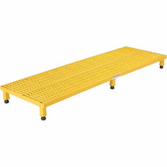 Vestil - 5" High x 24" Wide x 72" Deep, Yellow Step Stand - Steel, 500 Lb Capacity - Benchmark Tooling