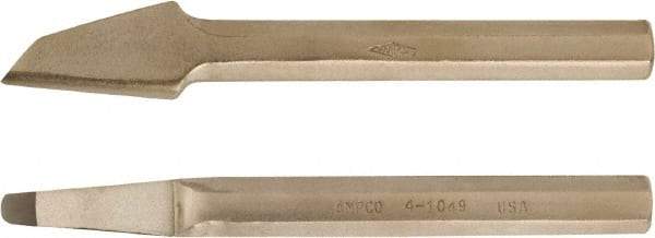 Ampco - 8" OAL x 1/2" Blade Width Nonsparking Groove Chisel - 1/2" Tip - Benchmark Tooling