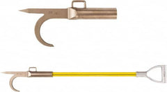 Ampco - 3 Lb Head Pike Pole with Hook - 48" OAL, 33" Long Handle, Fiberglass Straight Handle, 15" Long Head - Benchmark Tooling