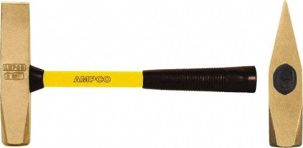 Ampco - 5 Lb Head Nonsparking Cutoff Hammer - 15" OAL, 15" Long Fiberglass Handle - Benchmark Tooling