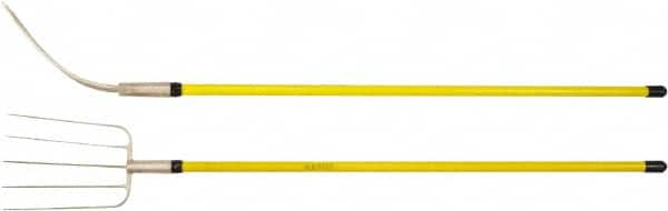 Ampco - Manure Fork with 54" Straight Fiberglass Handle - 9" Blade Width, 5 Tines, 13" Tine Length - Benchmark Tooling