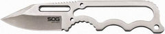 SOG Specialty Knives - 2-19/64" Long Blade, 5Cr15MoV Stainless Steel, Fine Edge, Fixed Blade Knife - 5.9" OAL, Stainless Steel Handle, Includes Hard Molded Nylon Sheath - Benchmark Tooling