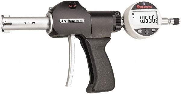 Starrett - Electronic Bore Gages Type: Pistol Grip Electronic Bore Gage Minimum Measurement (Decimal Inch): 0.7500 - Benchmark Tooling